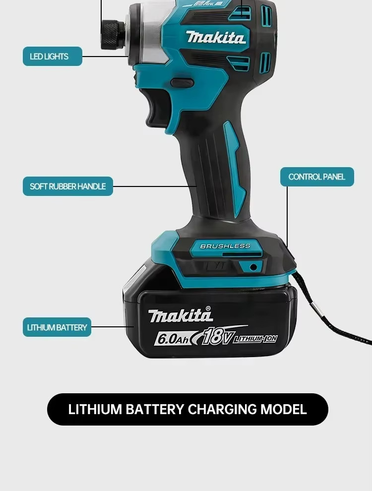 Makita DTD173 18V Cordless Brushless Impact Driver 180Nm with LED & Drill