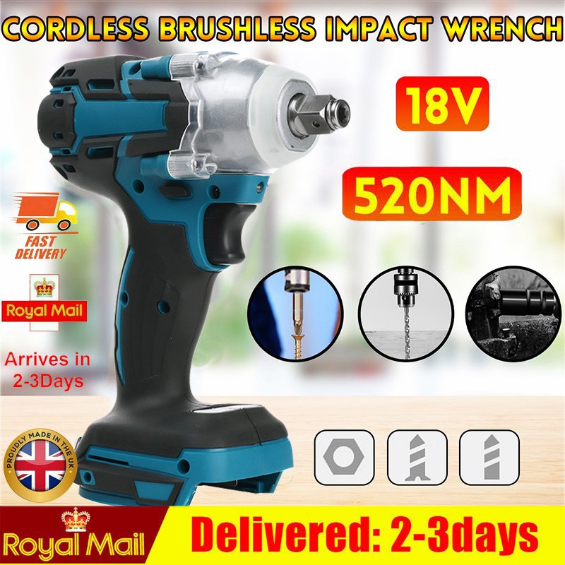 18V 1/2&Prime; For Makita Battery 520Nm Cordless Brushless Impact Wrench Only