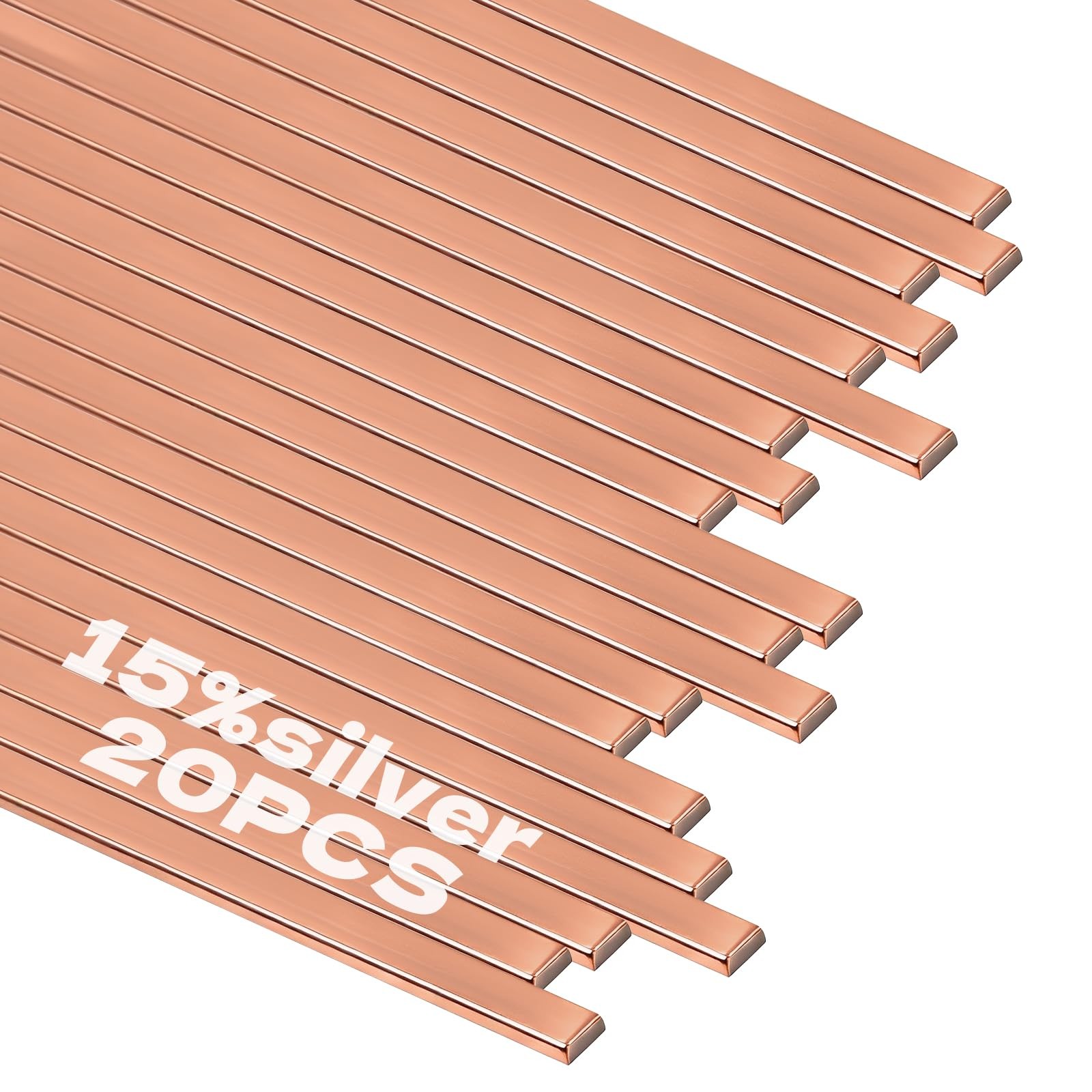 20 Sticks Brazing Rods BCuP5 15% Silver Solder Copper Phosphor Welding Rods 0…