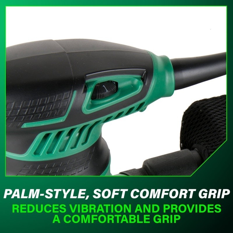 5 Inch Random Orbit Palm Sander 2.8 Amp 9000 to 13000 OPM Dust Collection System