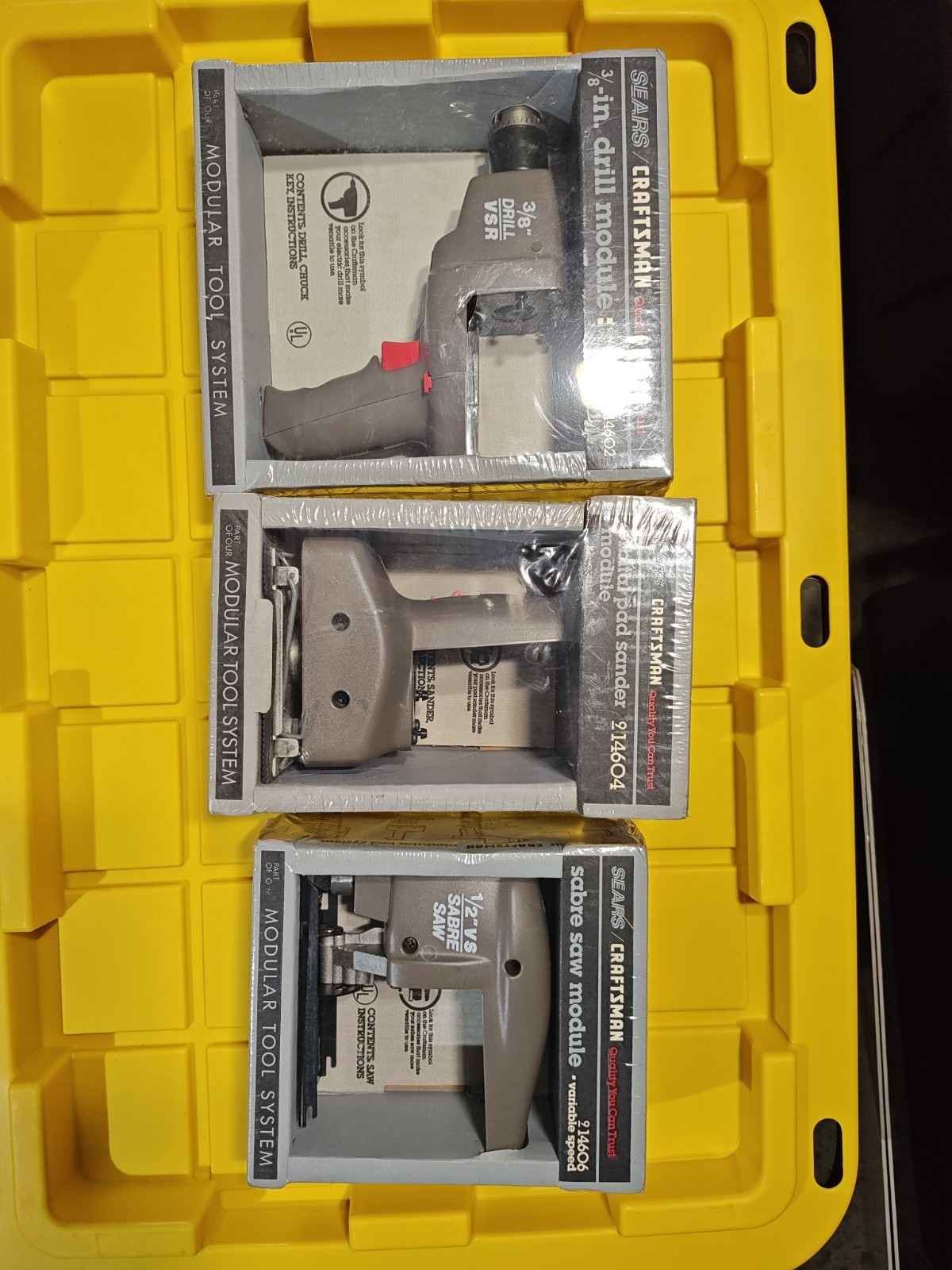 NOS Craftsman 3/8 In. Drill + Sander + Sabre Saw Modules NEW