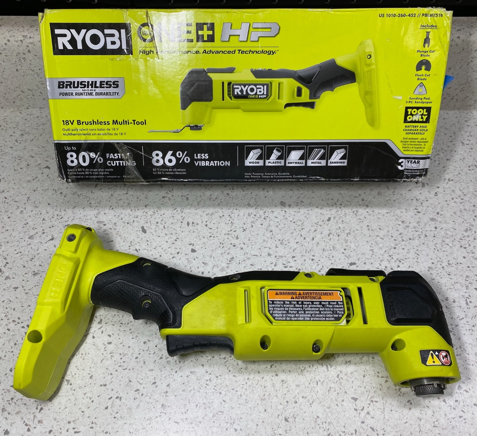 RYOBI PBLMT51B ONE+ HP 18V Brushless Cordless Oscillating Multi-Tool