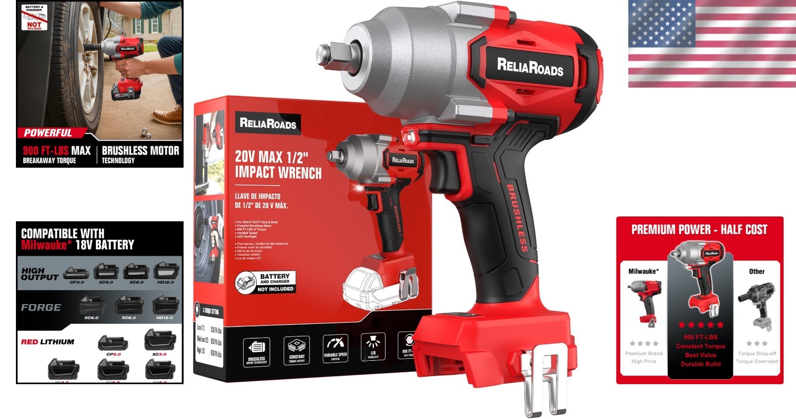 High Torque Impact Gun, Brushless 3-Speed Driver