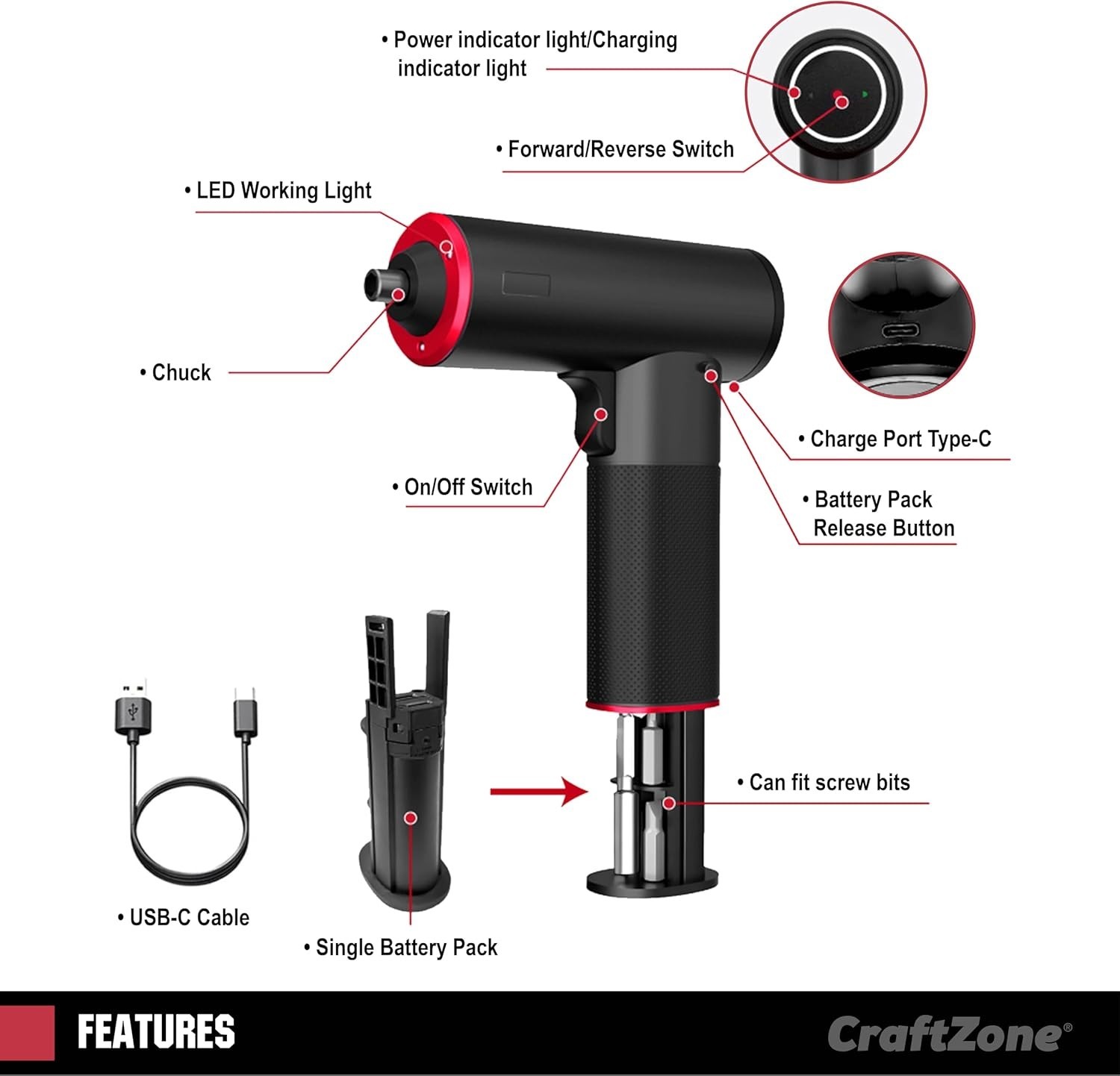 Electric Cordless Battery Operated Screwdriver Set | 4V Rechargeable Screwdri…