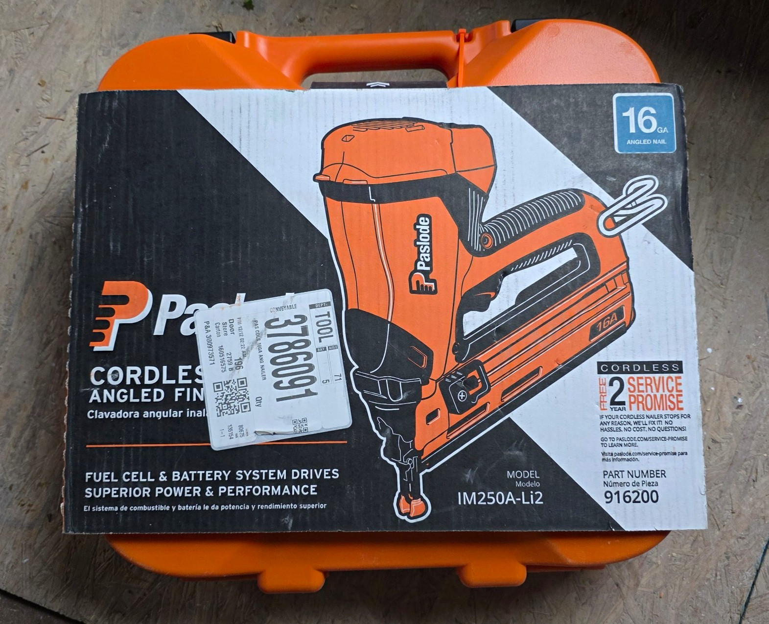 Paslode Cordless 16GA 30° Angled Finish Nailer IM250A-Li2 916200 7.4V