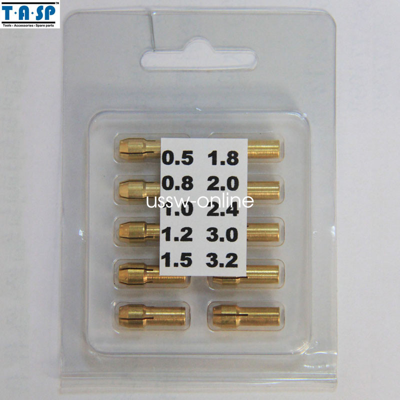 for Dremel Tool 0.5-3.2mm Mini Drill Brass Collet Chuck 4.8mm Shank (10PC)