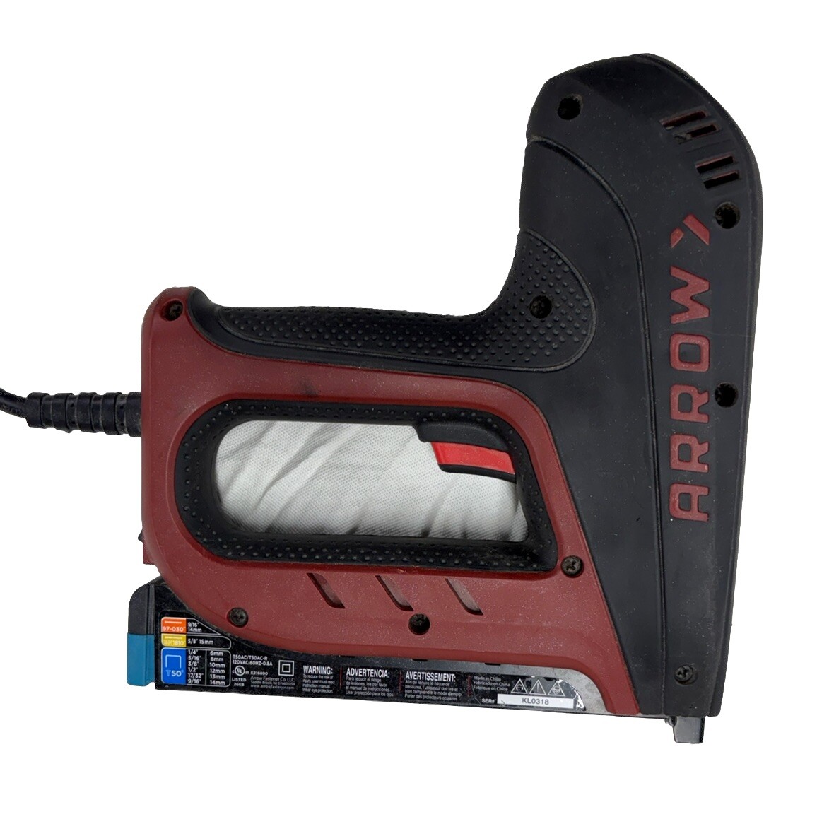 Arrow T50AC Professional Electric Stapler And Nailer Protective Case Red ~ Used