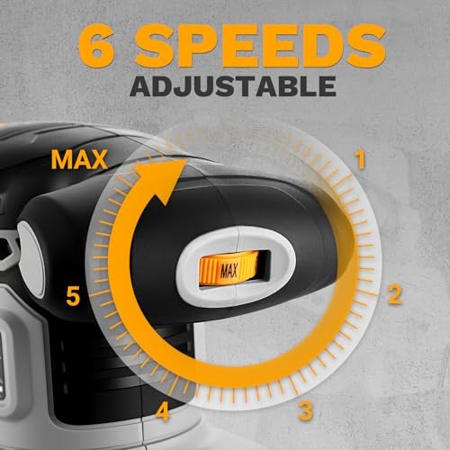 2.2 Amp 1/3 Sheet Palm Sander for Woodworking, Variable Speed up to 26,000