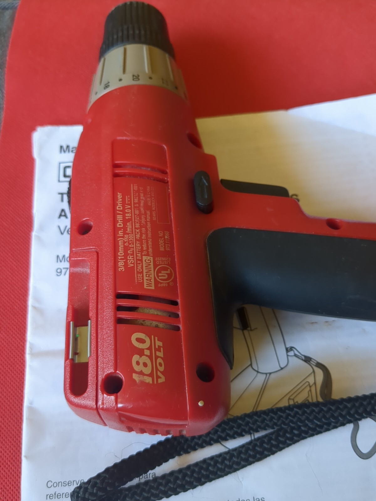 Craftsman (973.113060) 18.0 volt 3/8&Prime; Drill / Driver Cordless Drill Bare Tool