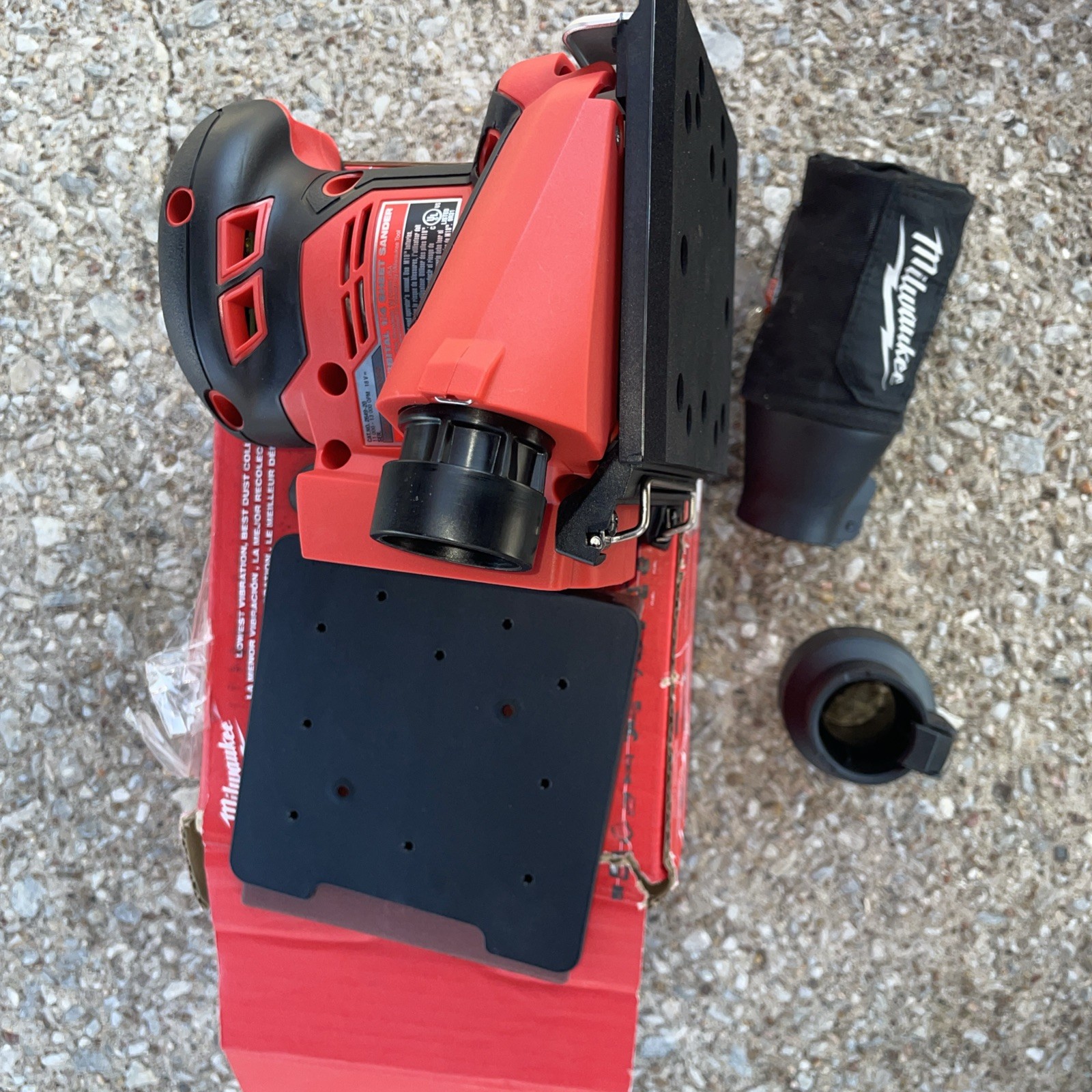 Milwaukee M18 18V Battery 1/4 Sheet Orbital Sander 2649-20 Red/Black