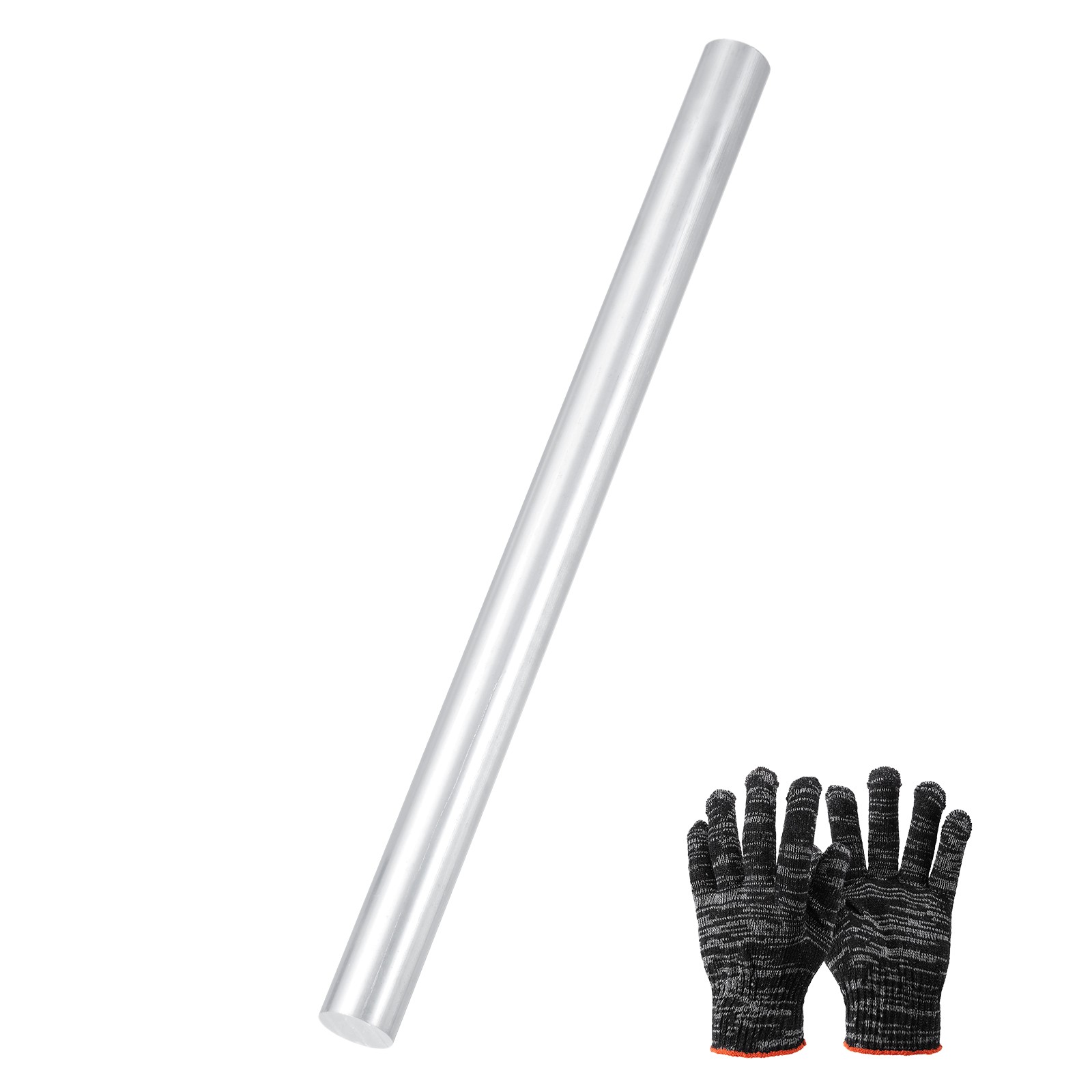 6061 Aluminum Rod 25/32&Prime;(20mm) Dia 12&Prime;(305mm) Long Silver Tone
