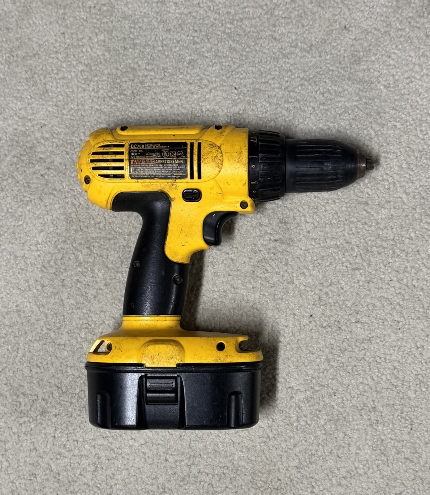 DEWALT DC825 18V XRP 1/4&Prime; Cordless Impact Driver & DC759 Drills/Battery/Charger