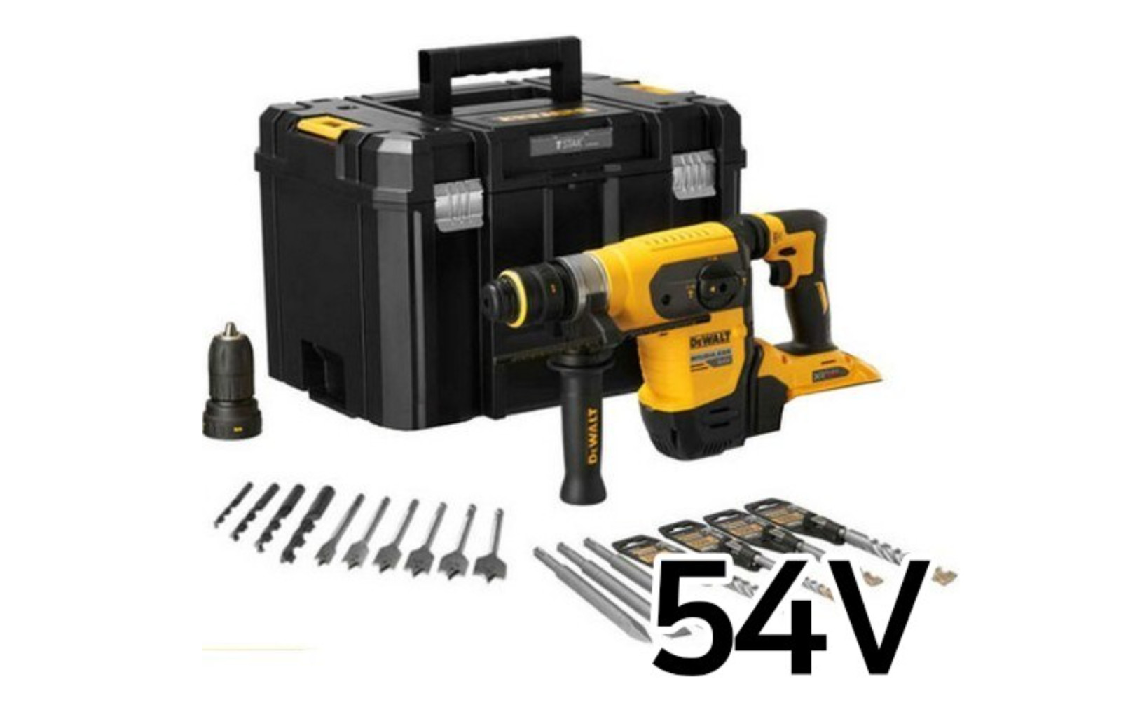 DeWalt DCH417 Drill 2×3.0Ah BL 54V Max capacity 32mm 725Rpm 4.5J Charger_220V