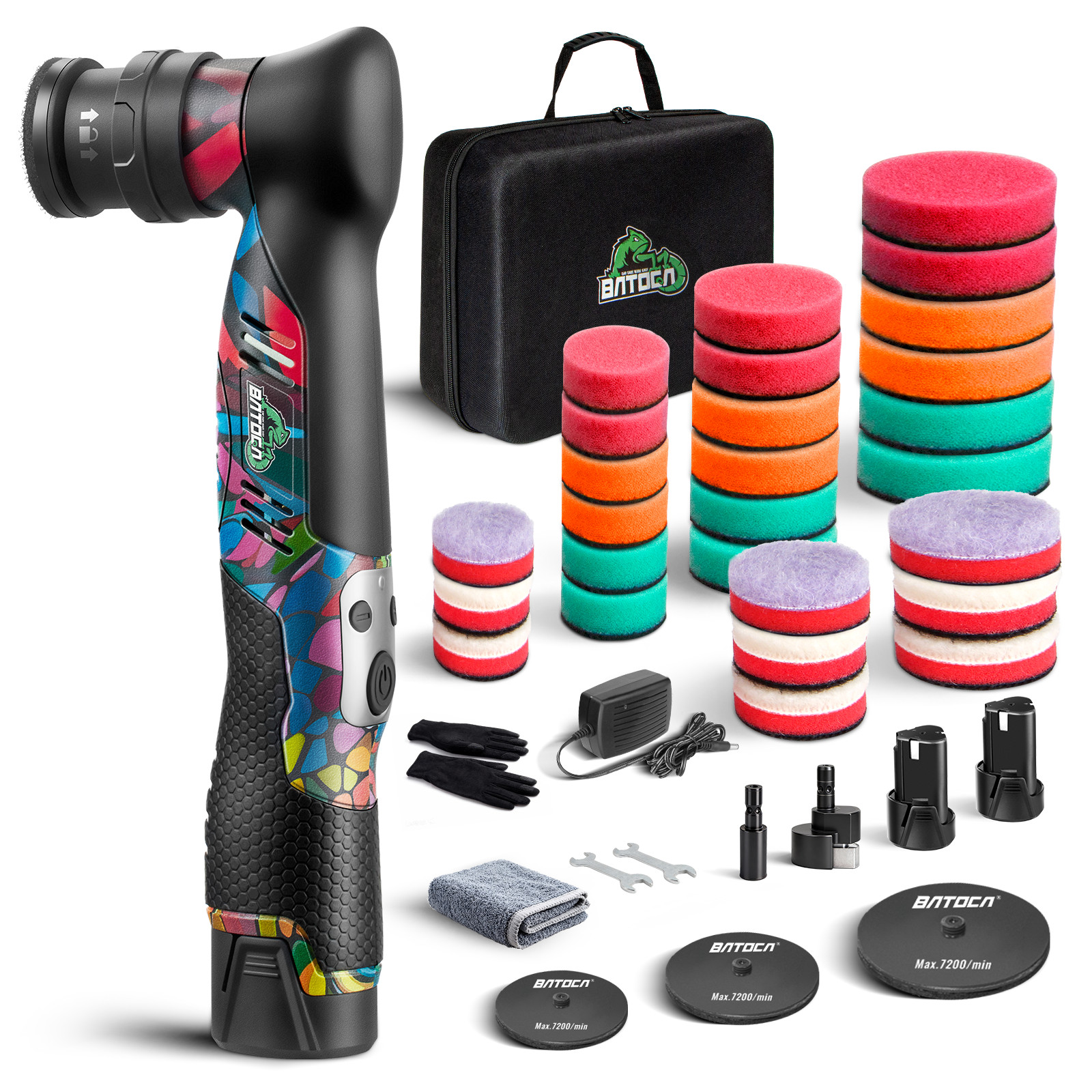 BATOCA S5 Cordless Mini Car Polisher Buffer Sander 1&Prime; 2&Prime; 3&Prime; Polishing Machine DA